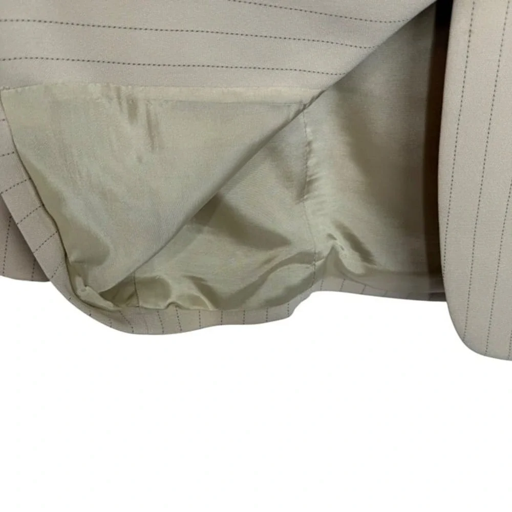 Vintage Beige Petite Sophisticate Collectibles Women's Size 6‎ Blazer Pinstripe